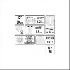 YT-84928 YATO Lama lungime 300 mm, pentru drujba c..